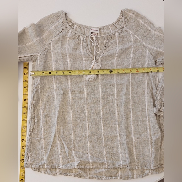 Merona Size XS Tie Neck Boho Tunic Tops/Blouses - Picture 2 of 7